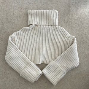 zara cropped ribbed turtleneck